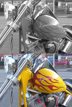 Flames on a Rob Crowther Chopper