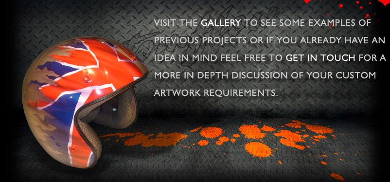 Visit the gallery to see some examples of previous projects or if you already have an idea in mind feel free to get in touch for a more in depth discussion of your custom artwork requirements.